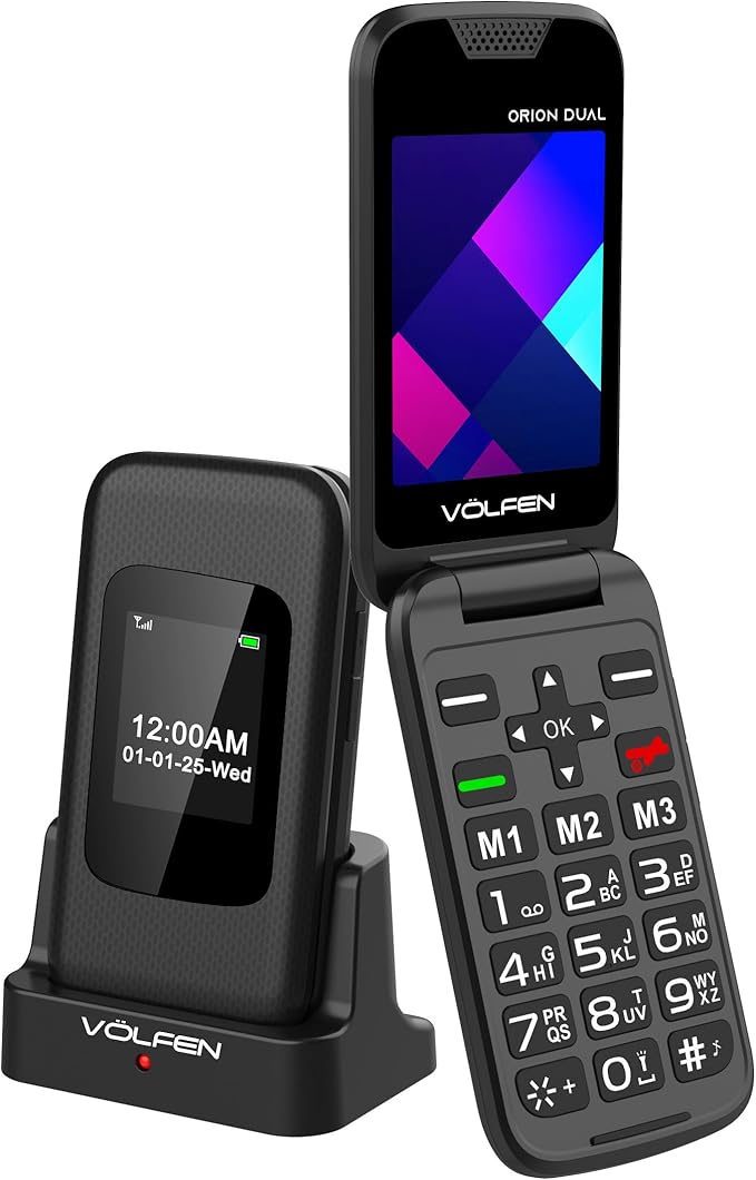 Volfen Orion Dual Teléfono Tapa para Mayores